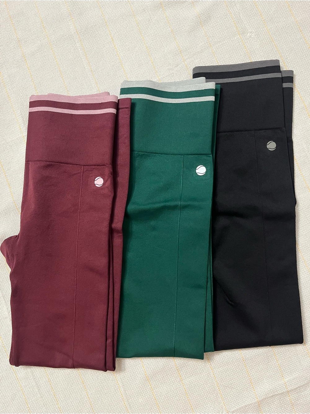 Penn Women's Three-Pack High-Waist Leggings - Burgundy, Green, Black